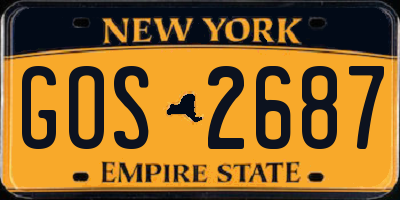 NY license plate GOS2687