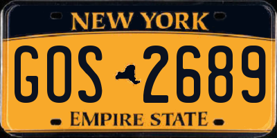 NY license plate GOS2689