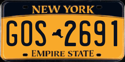 NY license plate GOS2691