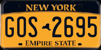 NY license plate GOS2695