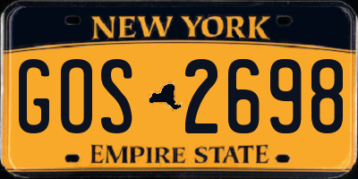 NY license plate GOS2698