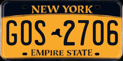 NY license plate GOS2706