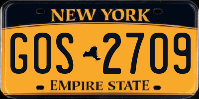 NY license plate GOS2709