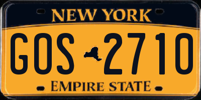 NY license plate GOS2710