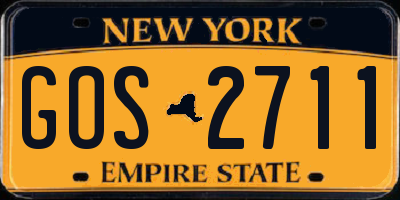 NY license plate GOS2711