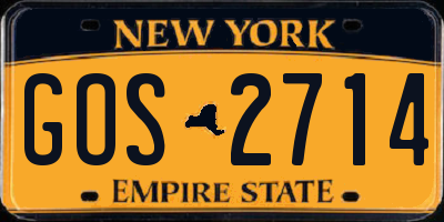 NY license plate GOS2714