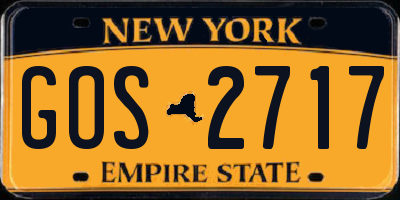 NY license plate GOS2717