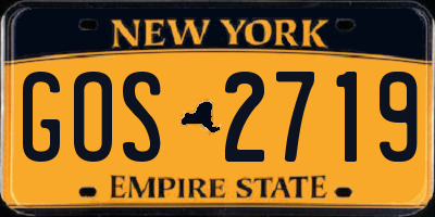 NY license plate GOS2719