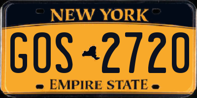 NY license plate GOS2720