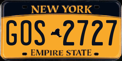NY license plate GOS2727