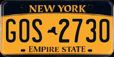 NY license plate GOS2730