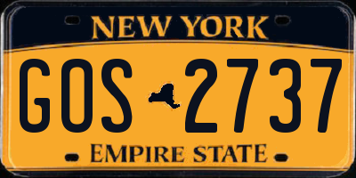 NY license plate GOS2737