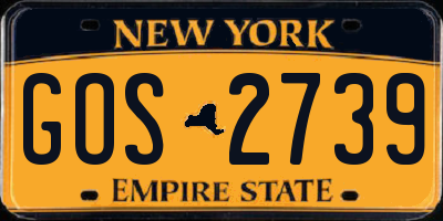 NY license plate GOS2739