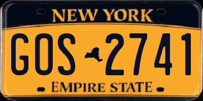 NY license plate GOS2741
