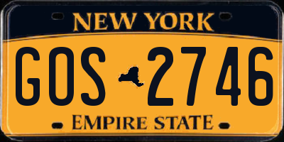 NY license plate GOS2746