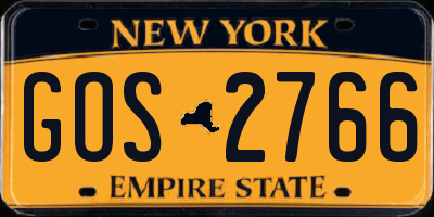 NY license plate GOS2766