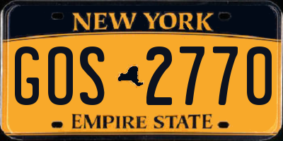 NY license plate GOS2770