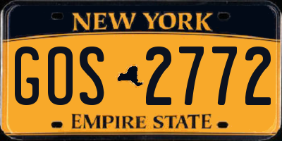 NY license plate GOS2772
