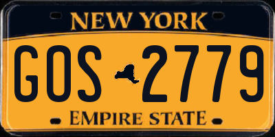 NY license plate GOS2779