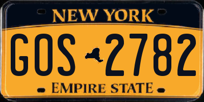 NY license plate GOS2782
