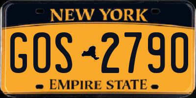 NY license plate GOS2790