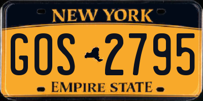 NY license plate GOS2795