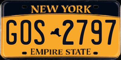 NY license plate GOS2797