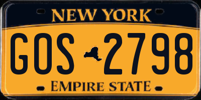 NY license plate GOS2798