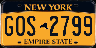 NY license plate GOS2799