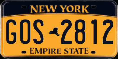 NY license plate GOS2812