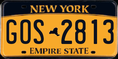 NY license plate GOS2813
