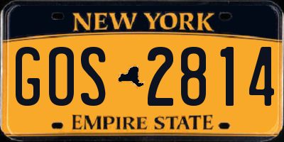NY license plate GOS2814