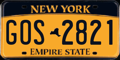 NY license plate GOS2821