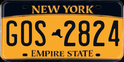 NY license plate GOS2824