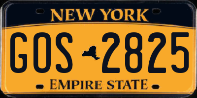 NY license plate GOS2825