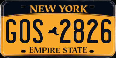 NY license plate GOS2826