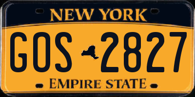 NY license plate GOS2827
