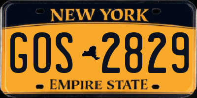 NY license plate GOS2829