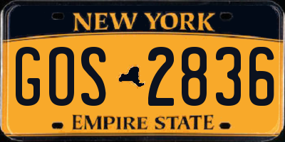 NY license plate GOS2836