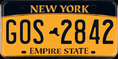 NY license plate GOS2842