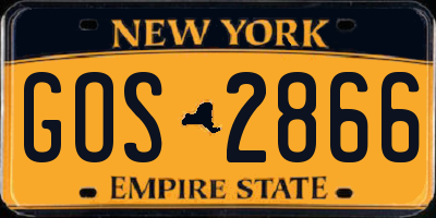 NY license plate GOS2866