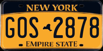 NY license plate GOS2878