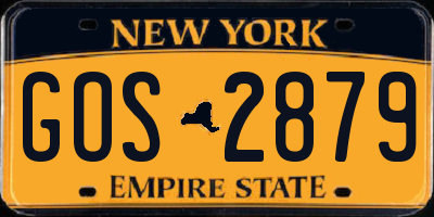 NY license plate GOS2879