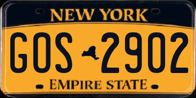 NY license plate GOS2902