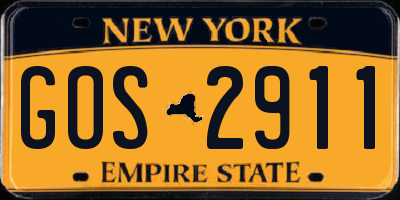NY license plate GOS2911