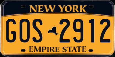NY license plate GOS2912