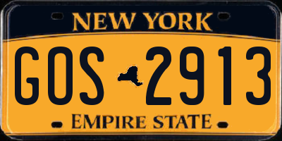 NY license plate GOS2913