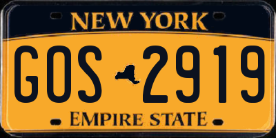 NY license plate GOS2919