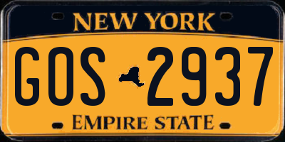 NY license plate GOS2937