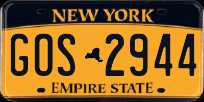 NY license plate GOS2944
